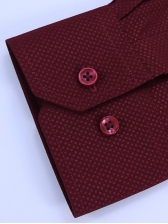Camisa Social Masculina Semi Slim Bordo Estampa Poá
