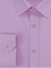 Camisa Social Masculina Semi Slim Rosa Claro Estampa Poá