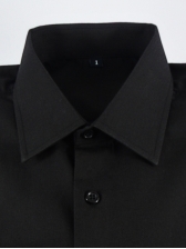 Camisa Masculina Lisa Mista - Cor Preta
