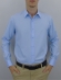 Camisa Social Masculina Semi Slim Azul Claro Estampa Poá