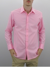 Camisa Masculina Lisa Mista - Cor Rosa Claro