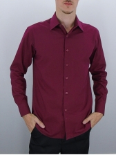 Camisa Masculina Lisa Mista - Cor Vinho