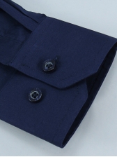 Camisa Masculina Lisa Mista - Cor Azul Escuro
