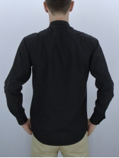 Camisa Masculina Lisa Mista - Cor Preta