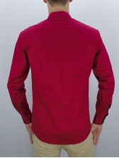 Camisa Masculina Lisa Mista - Cor Vermelho Escuro
