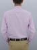 Camisa Social Masculina Semi Slim Rosa Claro Estampa Poá