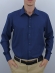 Camisa Social Masculina Semi Slim Azul Marinho Estampa Poá