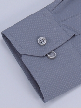 Camisa Social Masculina Semi Slim Cinza Estampa Poá