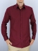 Camisa Social Masculina Semi Slim Bordo Estampa Poá
