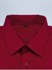 Camisa Masculina Lisa Mista - Cor Vermelho Escuro