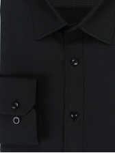 Camisa Social Masculina Semi Slim Preto Estampa Poá