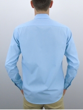 Camisa Masculina Lisa Mista - Cor Azul Verde Água
