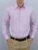 Camisa Social Masculina Semi Slim Rosa Claro Estampa Poá