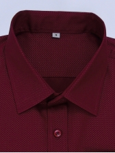 Camisa Social Masculina Semi Slim Bordo Estampa Poá