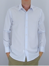 Camisa Social Masculina Semi Slim Branco Estampa Poá