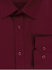 Camisa Social Masculina Semi Slim Bordo Estampa Poá