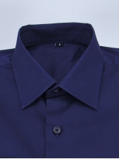 Camisa Masculina Lisa Mista - Cor Azul Escuro