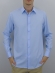 Camisa Social Masculina Semi Slim Azul Claro Estampa Poá