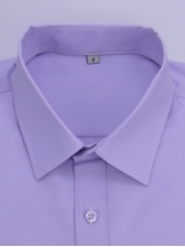 Camisa Social Masculina Semi Slim Lilás Estampa Poá