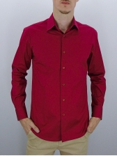 Camisa Masculina Lisa Mista - Cor Vermelho Escuro