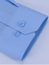 Camisa Social Masculina Semi Slim Azul Claro Estampa Poá