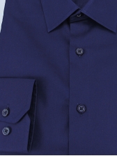 Camisa Masculina Lisa Mista - Cor Azul Escuro