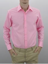 Camisa Masculina Lisa Mista - Cor Rosa Claro