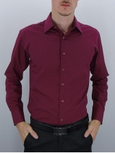 Camisa Masculina Lisa Mista - Cor Vinho